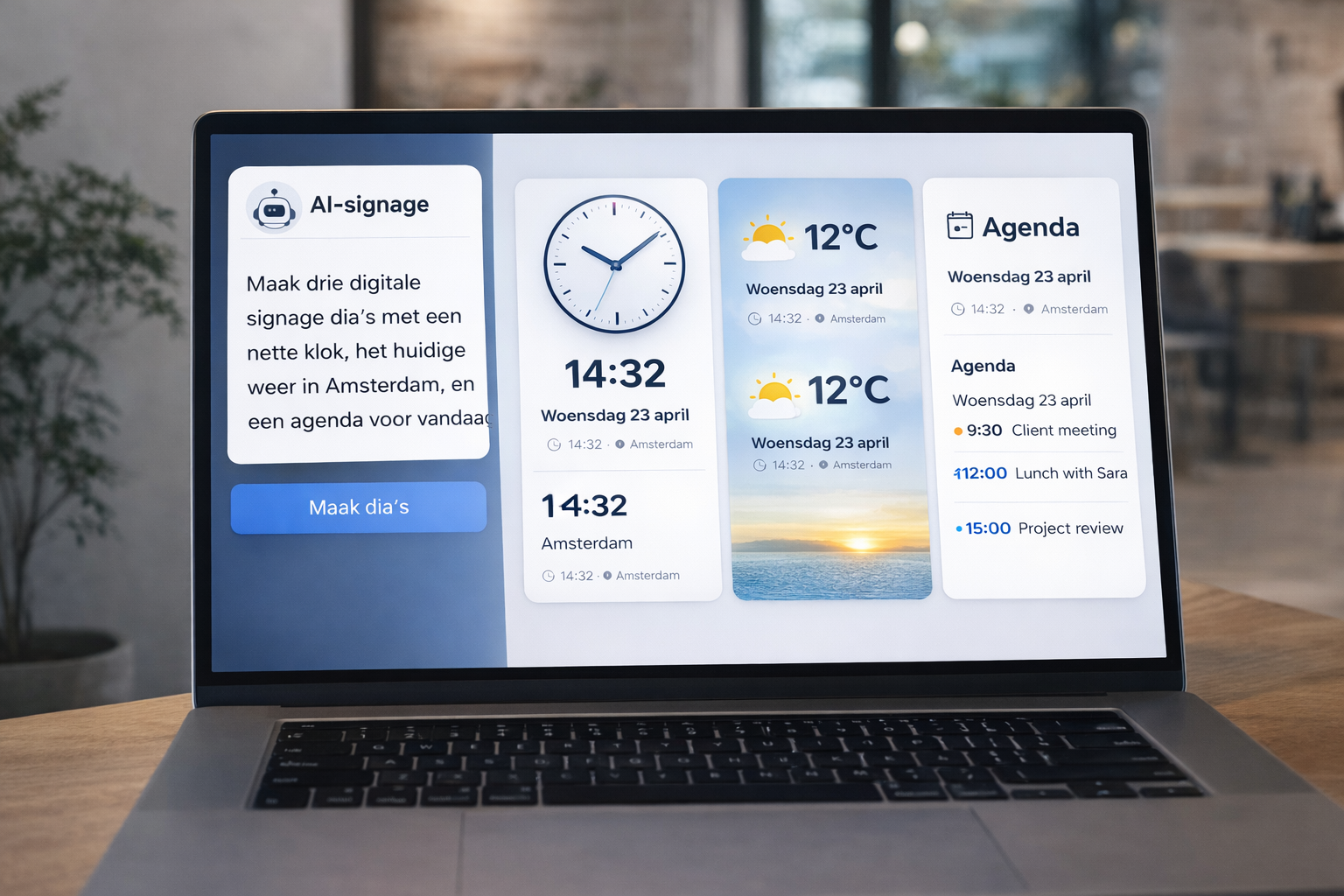 firmo dashboard with screens, playlists, slides, and templates